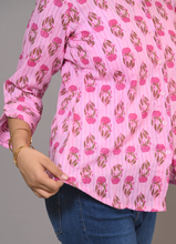 Load image into Gallery viewer, Pink Floral Print Rayon Shirt