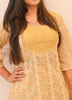 Image of Yellow Embroidered Georgette Co-ord Set