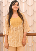 Image of Yellow Embroidered Georgette Co-ord Set