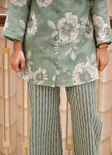 Load image into Gallery viewer, Pastel Bloom Green Floral Co-ord Set – 2 Pc | Premium Stretch Cotton | Summer Wear