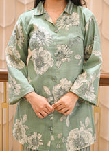 Load image into Gallery viewer, Pastel Bloom Green Floral Co-ord Set – 2 Pc | Premium Stretch Cotton | Summer Wear