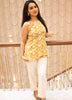 Image of Sunlit Charm Sleeveless Printed Cotton Top