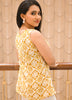 Image of Sunlit Charm Sleeveless Printed Cotton Top