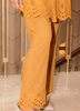 Image of Mustard Yellow Cotton Schiffli Co-ord Set (3-Piece)