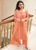 Image of Noor Peach Pure Cotton Embroidered Suit Set with Dupatta