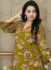 Image of Premium Floral Printed Rayon Co-ord Set – Mustard Yellow (2-Piece Set)