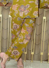 Load image into Gallery viewer, Premium Floral Printed Rayon Co-ord Set – Mustard Yellow (2-Piece Set)