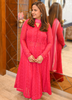 Image of Pink Georgette Chikankari Anarkali Set with Chiffon Dupatta