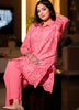 Image of Elegant peach Cotton Chikankari Co-ord Set – 3 Piece (Top, Pant & Inner)