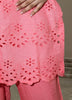 Image of Elegant peach Cotton Chikankari Co-ord Set – 3 Piece (Top, Pant & Inner)