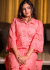 Image of Elegant peach Cotton Chikankari Co-ord Set – 3 Piece (Top, Pant & Inner)