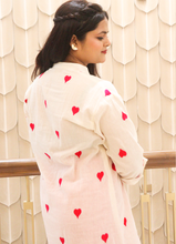 Load image into Gallery viewer, Heart-Printed Cotton Shirt &amp; Shantoon Trouser Co-ord Set