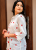 Image of White & RED Heart Embroidered Cotton Kurti – 3/4 Sleeves | 36" Length