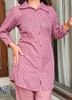 Image of Embroidered Cotton Kurta & Shantoon Pants Co-ord Set – Rosewood Charm