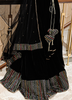 Image of Black Velvet Semi-Stitched Lehenga Set with Net Dupatta