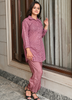 Image of Embroidered Cotton Kurta & Shantoon Pants Co-ord Set – Rosewood Charm