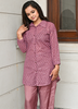 Image of Embroidered Cotton Kurta & Shantoon Pants Co-ord Set – Rosewood Charm