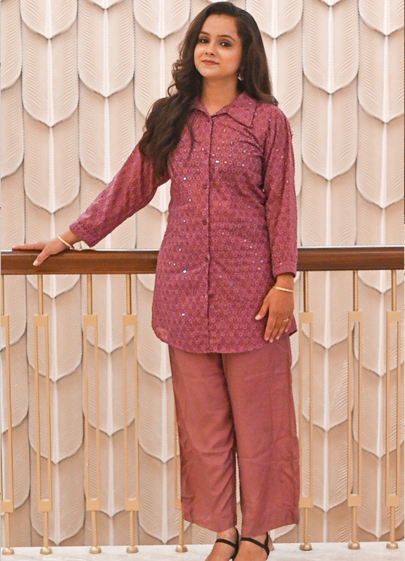 Embroidered Cotton Kurta & Shantoon Pants Co-ord Set – Rosewood Charm