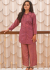 Image of Embroidered Cotton Kurta & Shantoon Pants Co-ord Set – Rosewood Charm