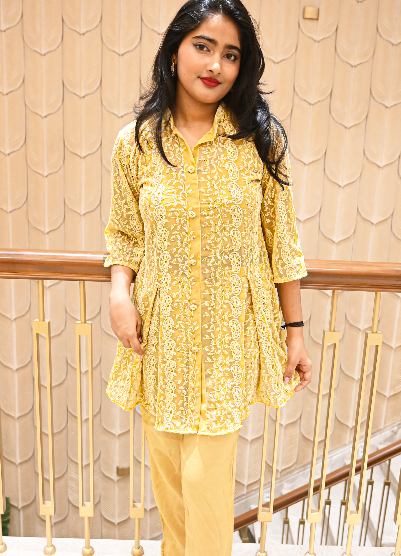 Stylish Yellow Kurti & Pant Set for Women