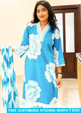 Blue Radiance Floral Printed Co-ord in Soft Cotton