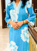 Image of Blue Radiance Floral Printed Co-ord in Soft Cotton