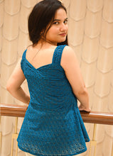 Load image into Gallery viewer, Ocean Bloom Pure Cotton Sleeveless Flared Top
