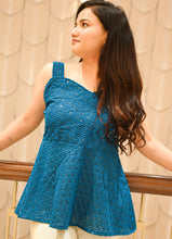 Load image into Gallery viewer, Ocean Bloom Pure Cotton Sleeveless Flared Top