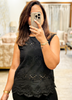 Image of Pure Cotton Hakoba Sleeveless Top – Black