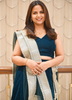 Image of Royal Teal Blue Velvet Lehenga Set with Embroidered Net Dupatta