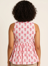Load image into Gallery viewer, Blush Pink Floral Peplum Top