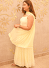 Image of Noor Cream Embroidered Anarkali Kurta Set with Dupatta