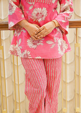 Load image into Gallery viewer, Summer Bloom Pink Floral Cotton Co-ord Set – 2 Pc | Stretchable &amp; Super Comfy