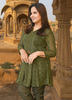 Image of Olive Green Embroidered Co-Ord Set for Women – Stylish Summer Kurti & Pants