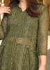 Image of Olive Green Embroidered Co-Ord Set for Women – Stylish Summer Kurti & Pants