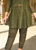 Image of Olive Green Embroidered Co-Ord Set for Women – Stylish Summer Kurti & Pants