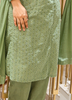Image of Sage Green Cotton Embroidered Suit Set with Dupatta