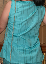 Load image into Gallery viewer, Teal Green Sleeveless Button-Down Top