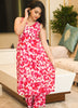 Image of Summer-Friendly Stretch Rayon Kurta & Bottom Set – Vibrant Red Print (2-Piece Set)