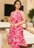 Image of Summer-Friendly Stretch Rayon Kurta & Bottom Set – Vibrant Red Print (2-Piece Set)