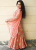 Image of Rose Glow Embroidered Georgette Anarkali Kurta Set with Net Dupatta