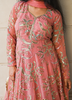 Image of Rose Glow Embroidered Georgette Anarkali Kurta Set with Net Dupatta