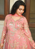 Image of Rose Glow Embroidered Georgette Anarkali Kurta Set with Net Dupatta