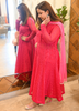 Image of Pink Georgette Chikankari Anarkali Set with Chiffon Dupatta