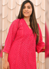 Image of Crimson Charm Georgette Cord Set with Shantoon Pants