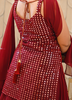 Image of Maroon Georgette Lehenga Set with Mirror Work Choli and Matching Dupatta