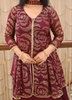 Image of Maroon Georgette Shrug Style Lehenga Set with Sequin Embroidery