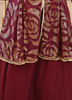 Image of Maroon Georgette Shrug Style Lehenga Set with Sequin Embroidery