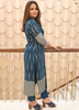 Image of Midnight Blue Printed Georgette Kurta Set with Shantoon Pant