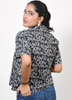 Image of Black & White Typography Print Rayon Shirt for Women